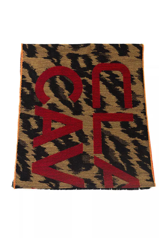 Cavalli Class Brown Wool Men Scarf Cavalli Class