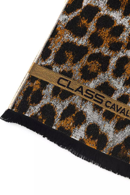 Cavalli Class Brown Wool Men Scarf Cavalli Class