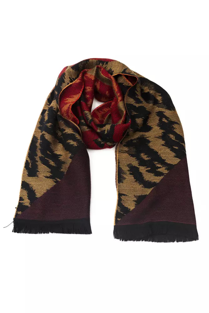 Cavalli Class Brown Wool Men Scarf Cavalli Class