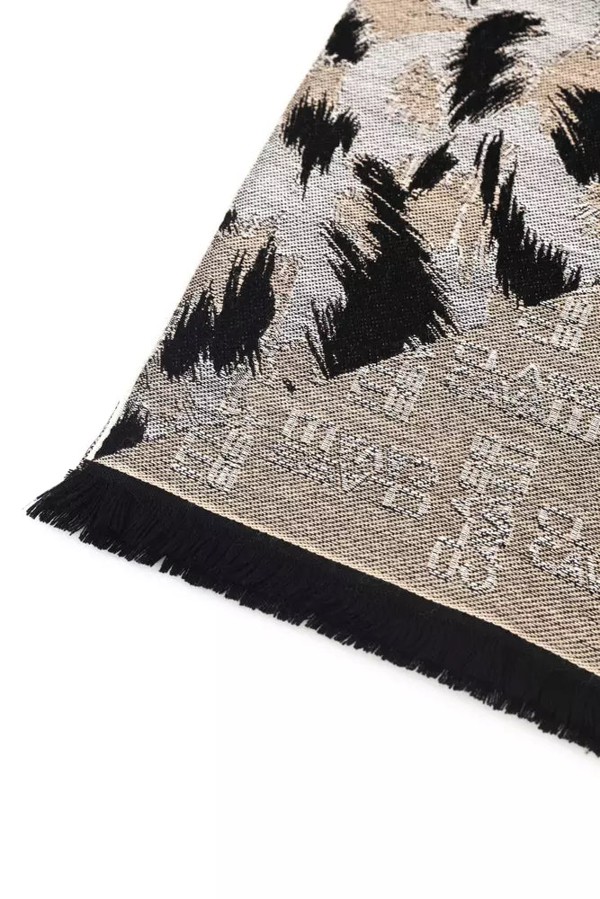 Cavalli Class Beige Wool Unisex Scarf Cavalli Class