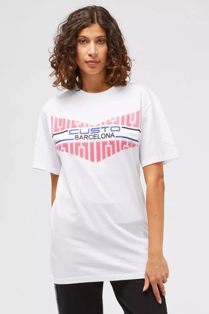 Custo Barcelona White Cotton Women T-Shirt Custo Barcelona