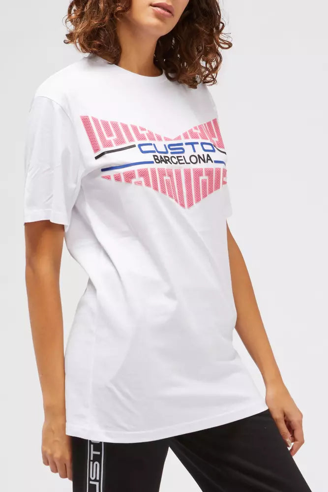 Custo Barcelona White Cotton Women T-Shirt Custo Barcelona