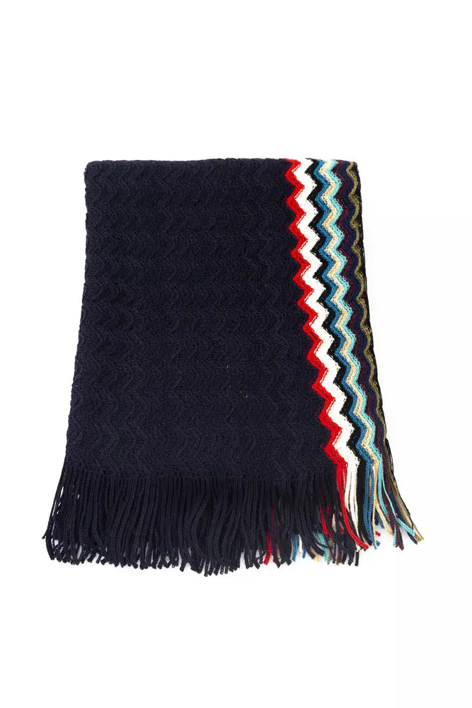 Missoni Black Wool Men Scarf Missoni