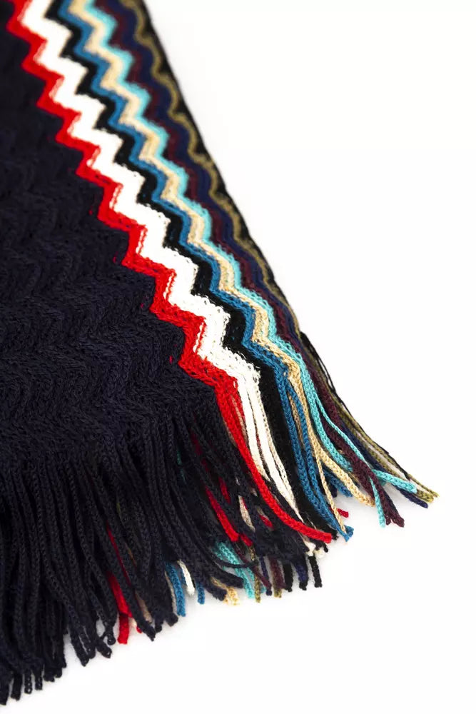 Missoni Black Wool Men Scarf Missoni