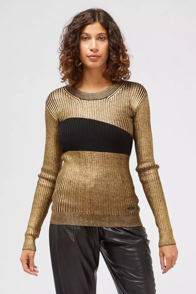 Custo Barcelona Gold Wool Women Sweater Custo Barcelona