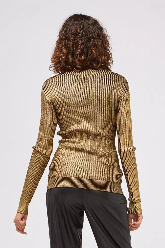 Custo Barcelona Gold Wool Women Sweater Custo Barcelona