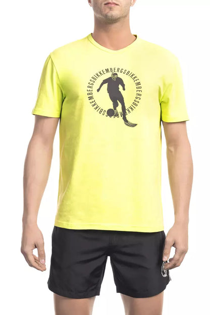 Bikkembergs Yellow Cotton Men T-Shirt Bikkembergs