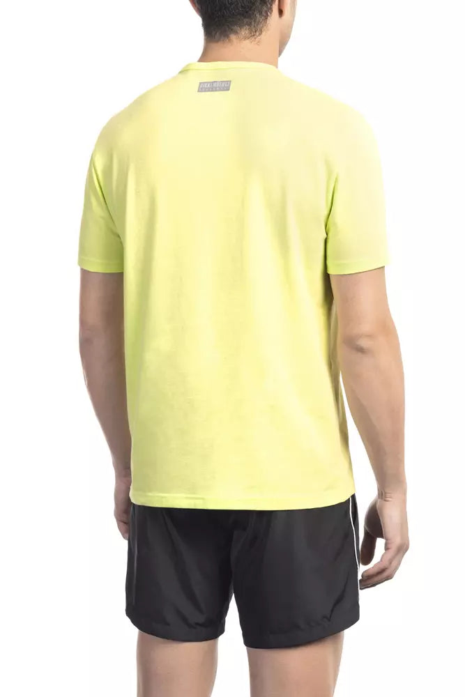 Bikkembergs Yellow Cotton Men T-Shirt Bikkembergs