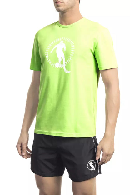 Bikkembergs Green Cotton Men T-Shirt Bikkembergs