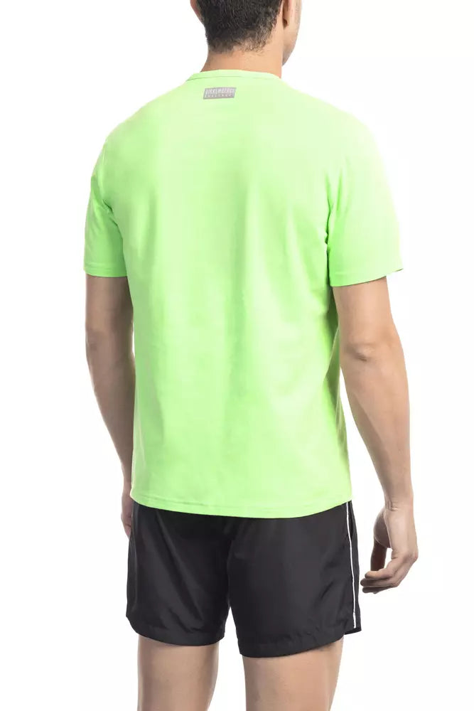 Bikkembergs Green Cotton Men T-Shirt Bikkembergs