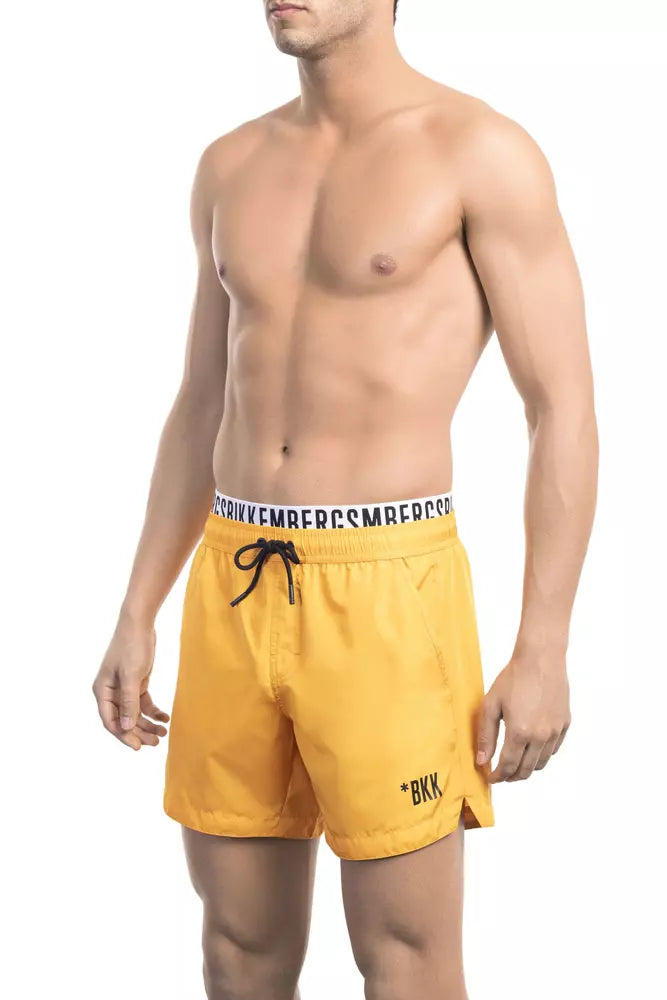 Bikkembergs Orange Polyester Men Swim Short Bikkembergs