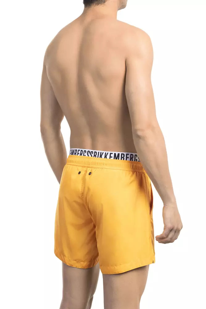 Bikkembergs Orange Polyester Men Swim Short Bikkembergs