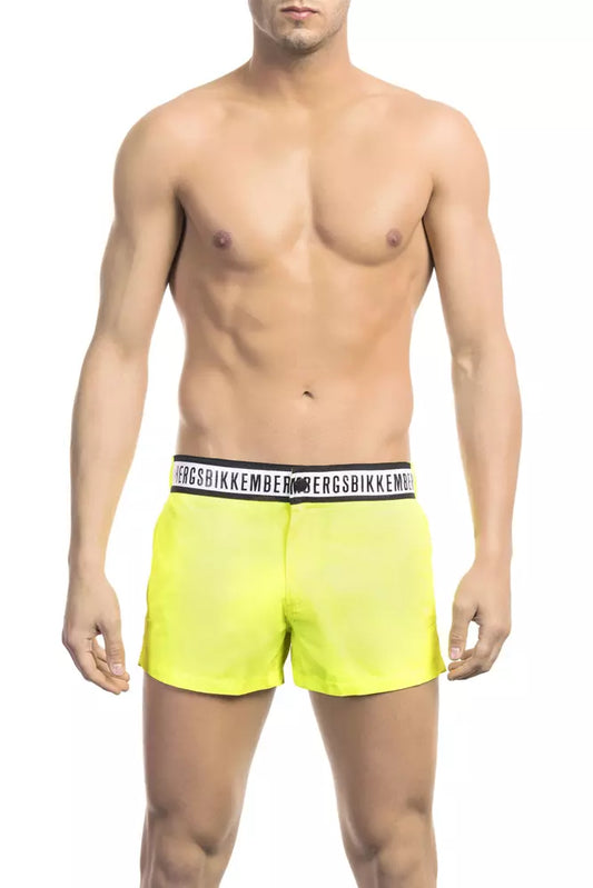 Bikkembergs Yellow Polyamide Men Swim Short Bikkembergs