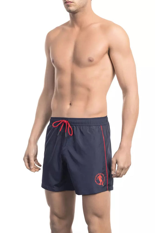 Bikkembergs Blue Polyester Men Swim Short Bikkembergs