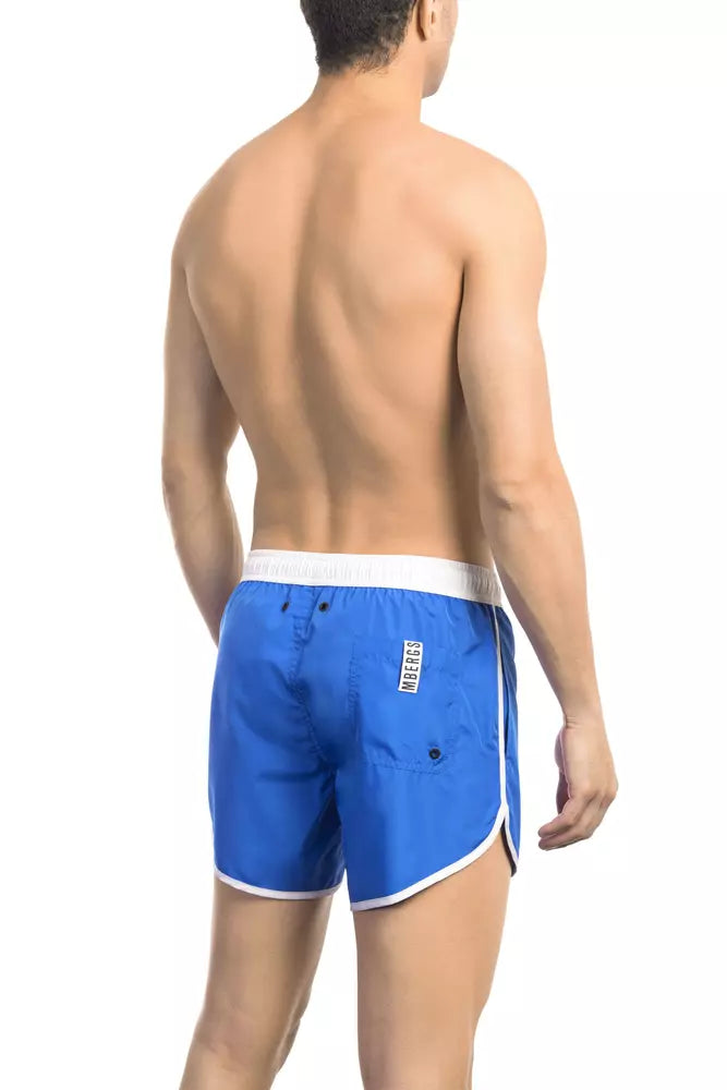 Bikkembergs Blue Polyester Men Swim Short Bikkembergs