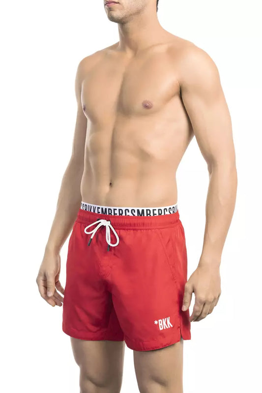 Bikkembergs Red Polyester Men Swim Short Bikkembergs