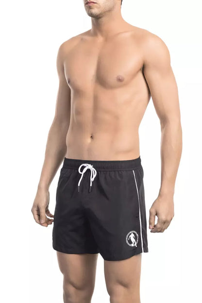 Bikkembergs Black Polyester Men Swim Short Bikkembergs