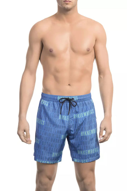 Bikkembergs Blue Polyester Men Swim Short Bikkembergs