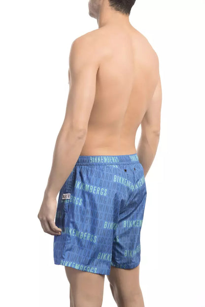 Bikkembergs Blue Polyester Men Swim Short Bikkembergs