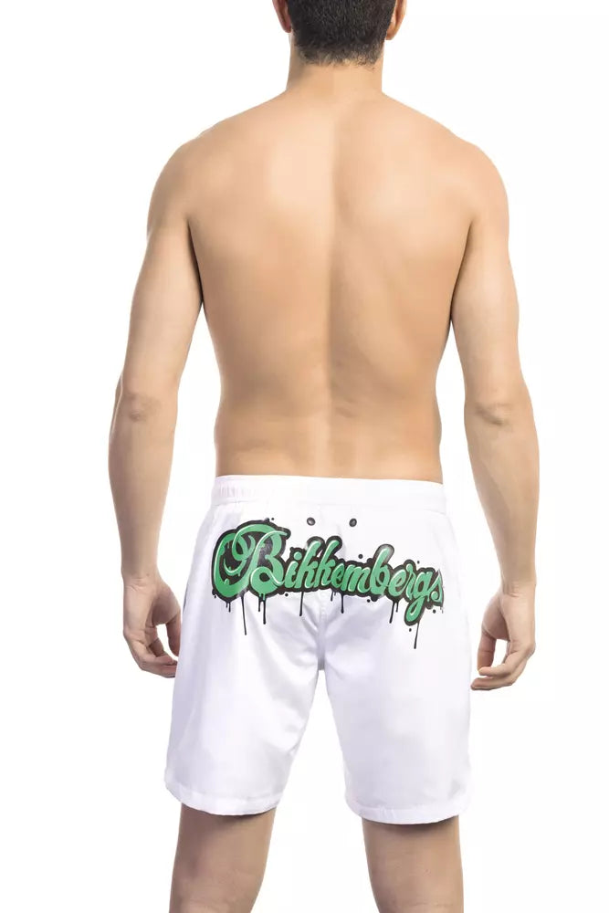 Bikkembergs White Polyester Men SwimShort Bikkembergs