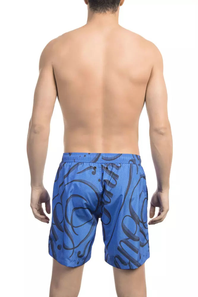 Bikkembergs Blue Polyester Men Swim Short Bikkembergs