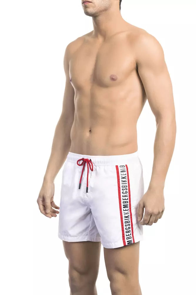 Bikkembergs White Polyamide Men Swim Short Bikkembergs