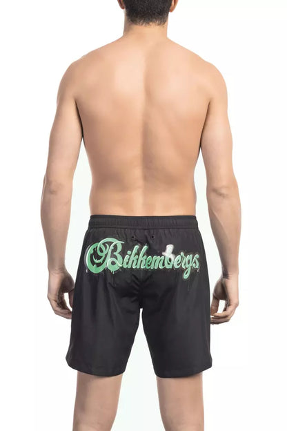 Bikkembergs Black Polyester Men Swim Short Bikkembergs