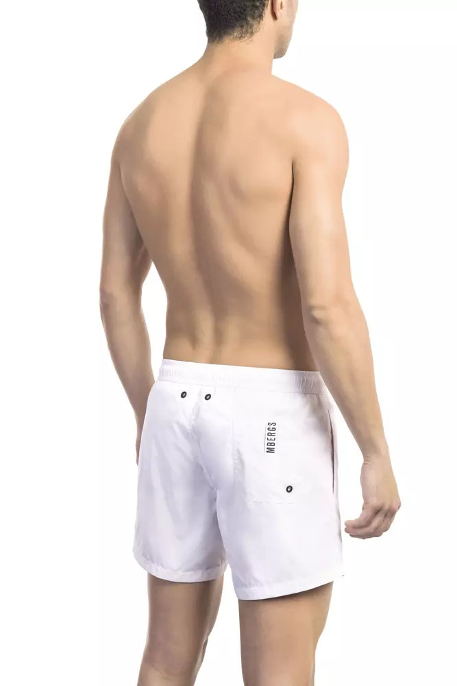 Bikkembergs White Polyamide Men Swim Short Bikkembergs