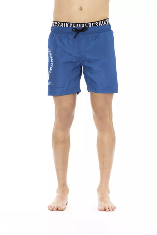 Bikkembergs Blue Polyester Men Swim Short Bikkembergs