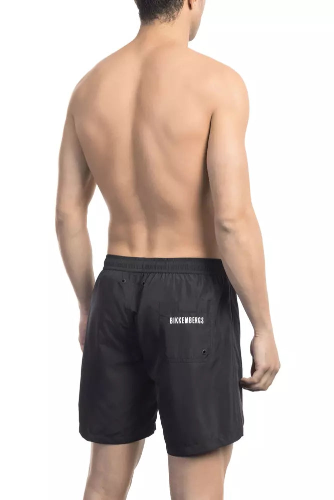 Bikkembergs Black Polyester Men Swim Short Bikkembergs