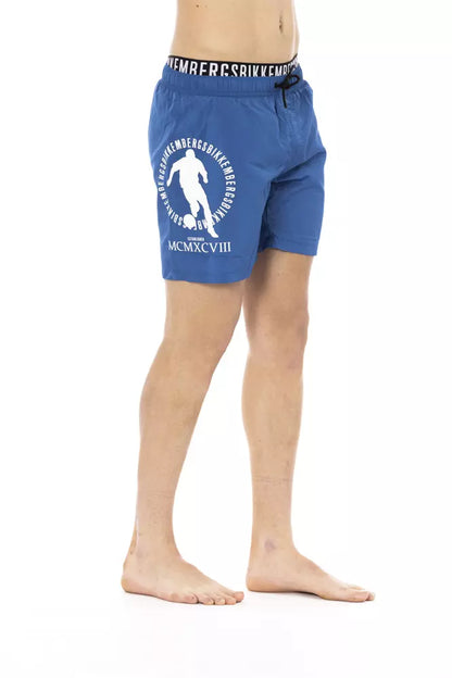 Bikkembergs Blue Polyester Men Swim Short Bikkembergs