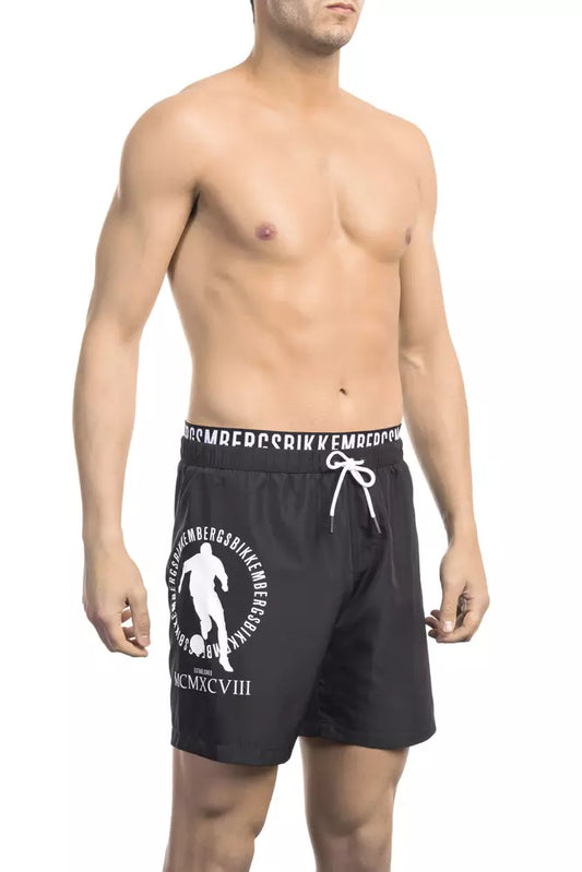 Bikkembergs Black Polyester Men Swim Short Bikkembergs