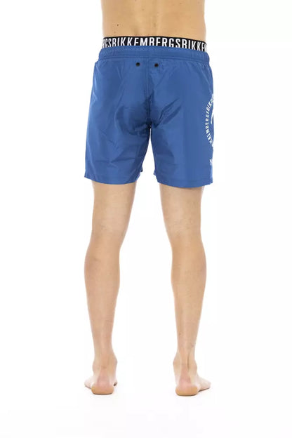 Bikkembergs Blue Polyester Men Swim Short Bikkembergs