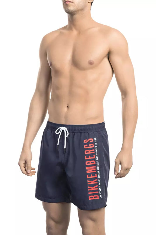 Bikkembergs Blue Polyester Men Swim Short Bikkembergs