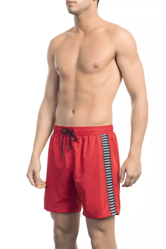 Bikkembergs Red Polyester Men Swimwear Bikkembergs