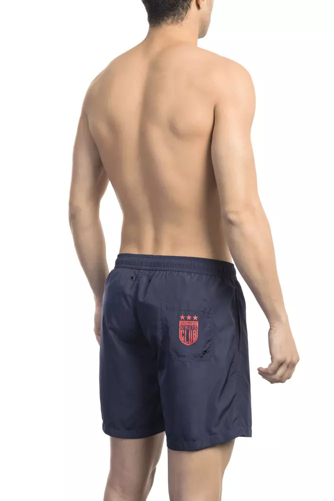 Bikkembergs Blue Polyester Men Swim Short Bikkembergs