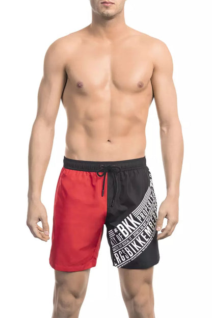 Bikkembergs Red Polyester Men Swim Short Bikkembergs