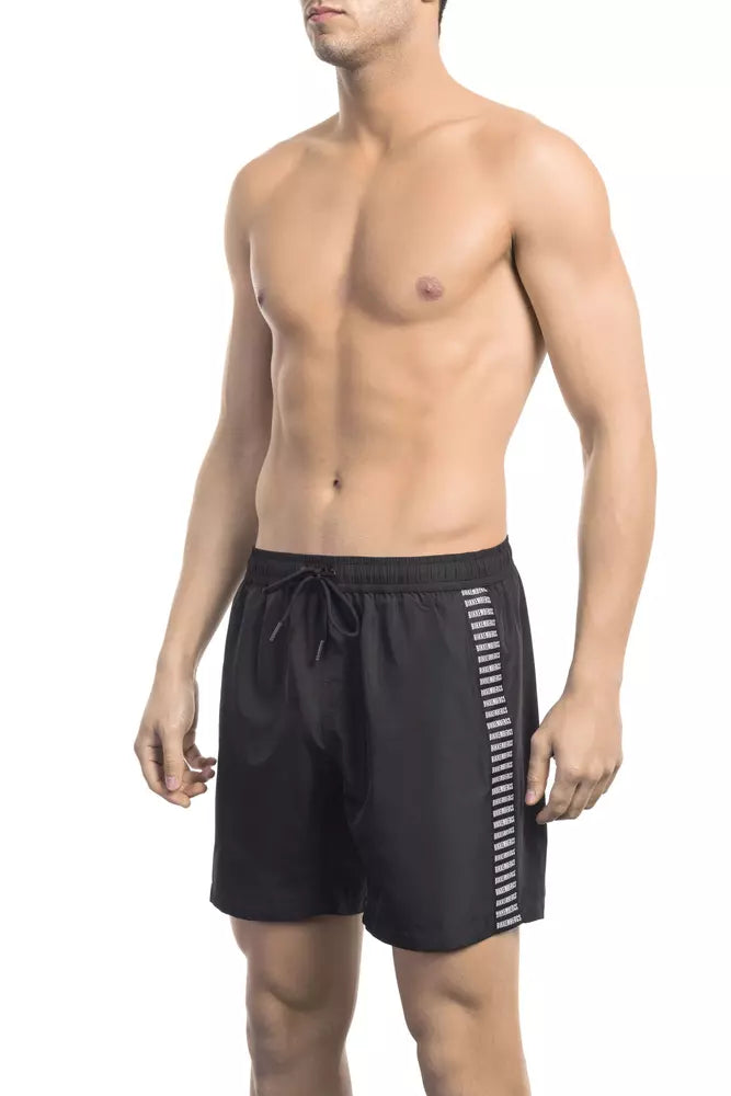 Bikkembergs Black Polyester Men Swim Short Bikkembergs