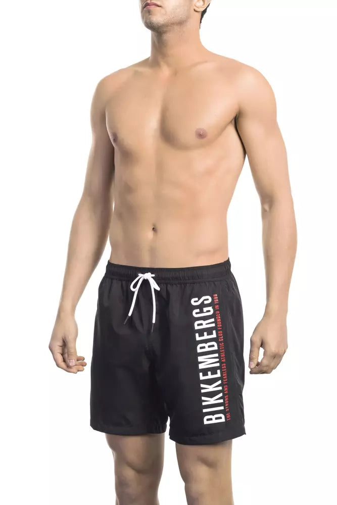 Bikkembergs Black Polyester Men Swim Short Bikkembergs