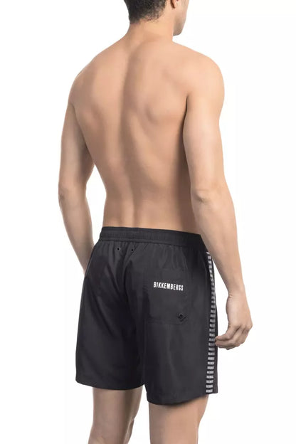 Bikkembergs Black Polyester Men Swim Short Bikkembergs