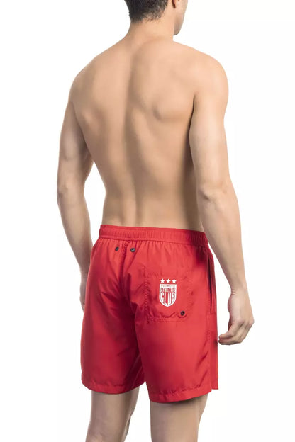 Bikkembergs Red Polyester Men Swim Short Bikkembergs