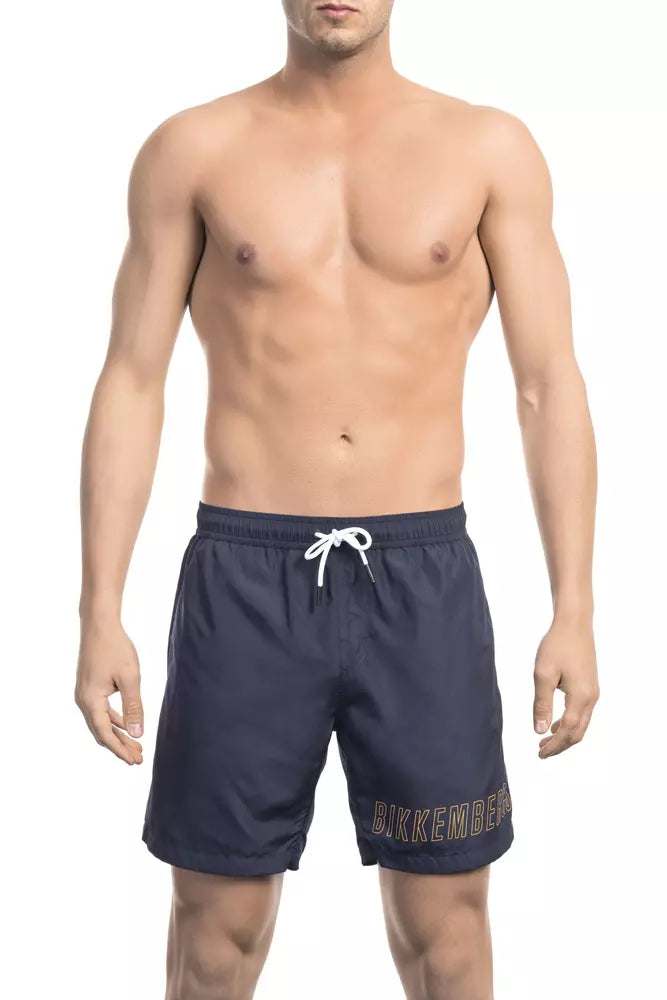 Bikkembergs Blue Polyester Men Swim Short Bikkembergs