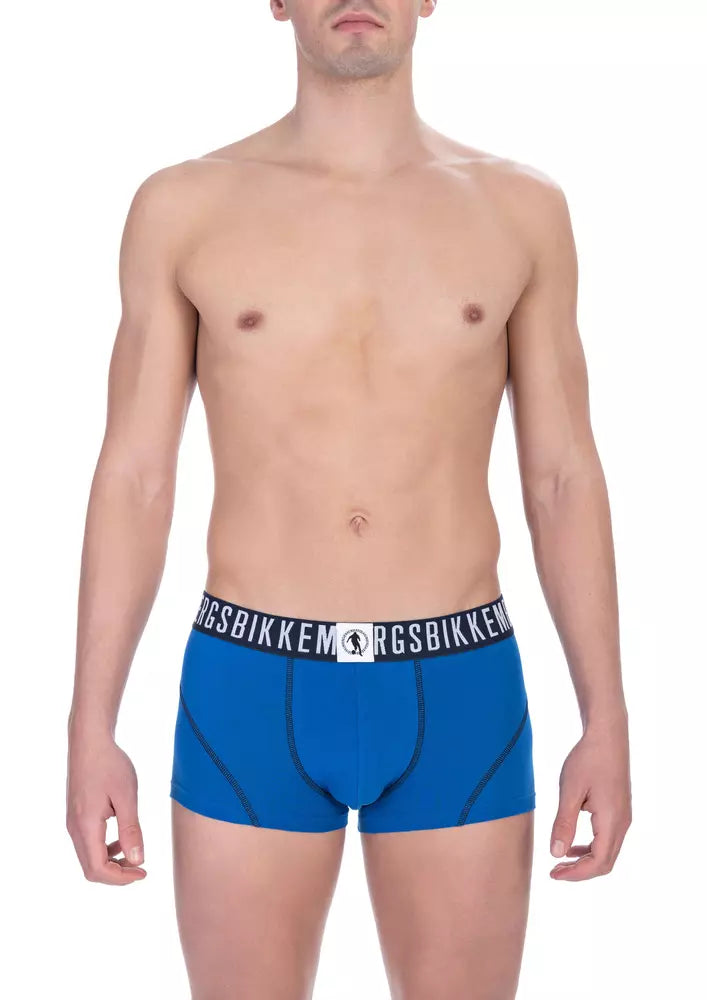 Bikkembergs Blue Cotton Men Underwear Trunk Pack Bikkembergs