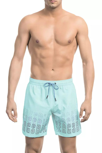 Bikkembergs Light Blue Polyester Men Swim Short Bikkembergs