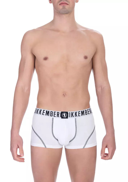 Bikkembergs White Cotton Men's Trunk Underwear Bikkembergs