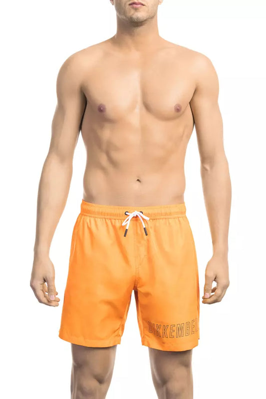 Bikkembergs Orange Polyester Men Swim Short Bikkembergs