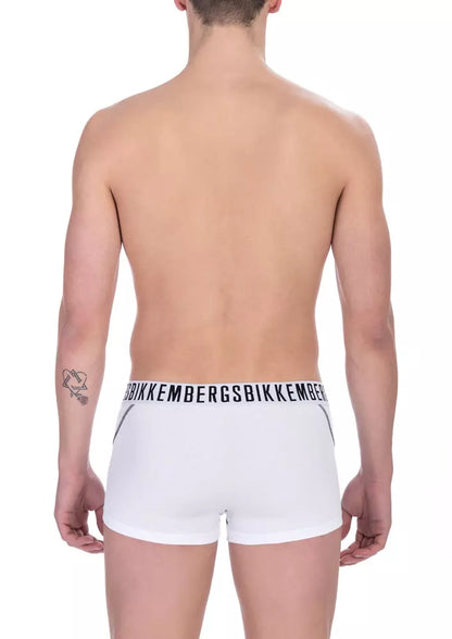 Bikkembergs White Cotton Men's Trunk Underwear Bikkembergs