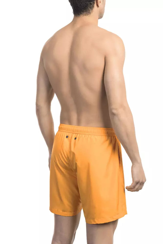 Bikkembergs Orange Polyester Men Swim Short Bikkembergs