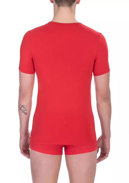 Bikkembergs Red Cotton Men T-Shirt Bikkembergs