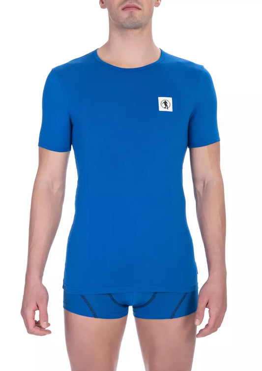 Bikkembergs Blue Cotton Men T-Shirt Bikkembergs